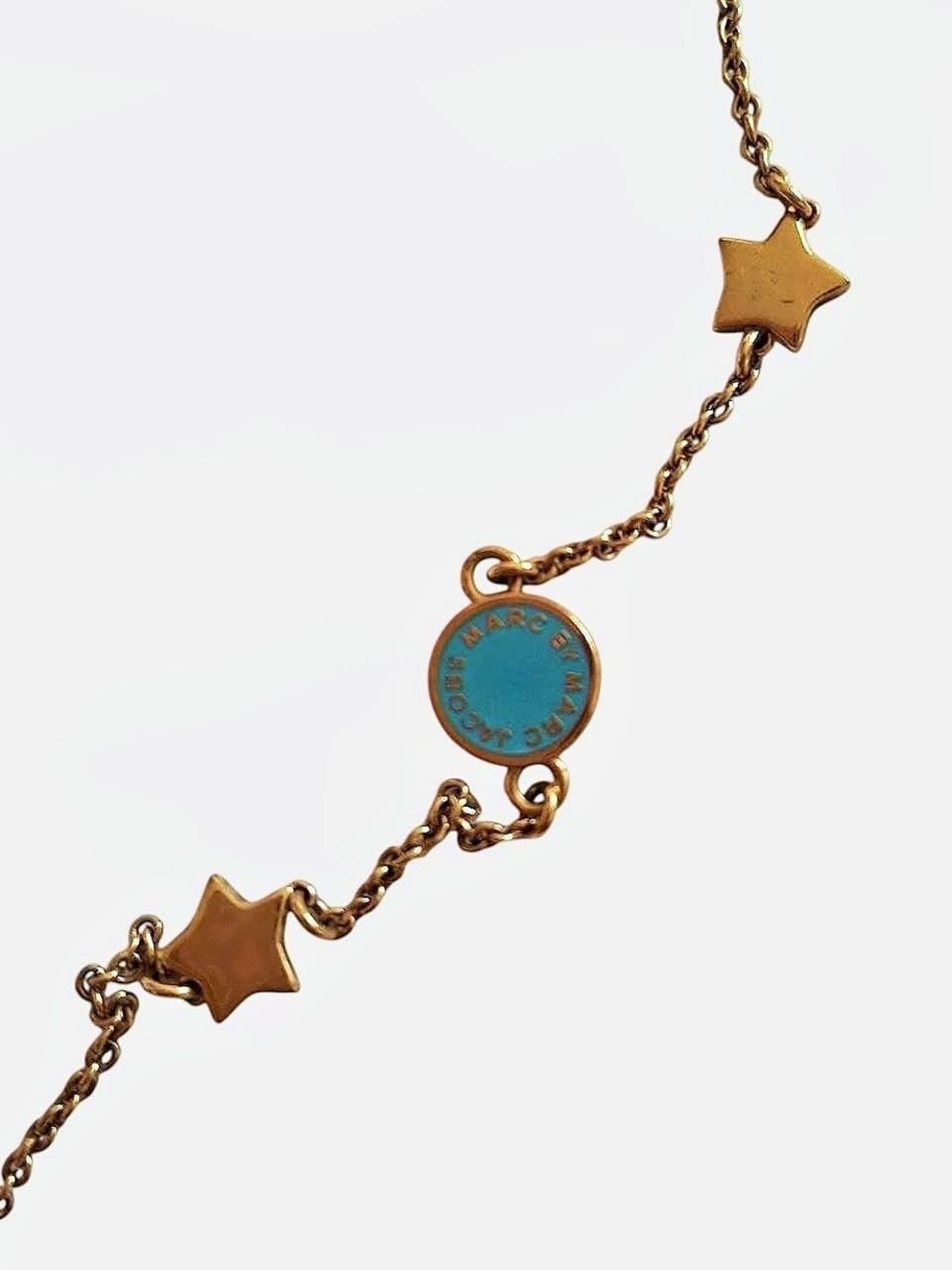 Marc by Marc Jacobs Gold-Tone Necklace with Turquoise Disc and Star Charms
